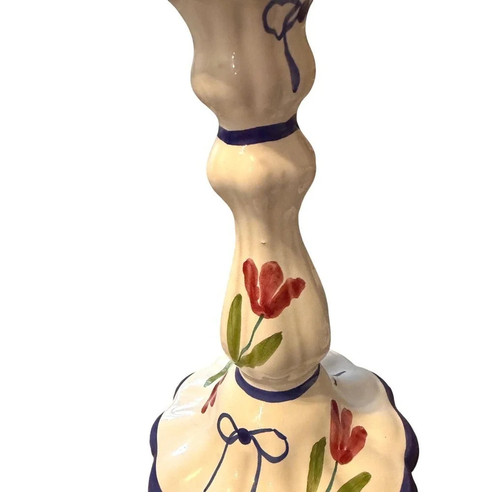 2 Hand Painted‎ Italian Ceramic Candle Holders 9